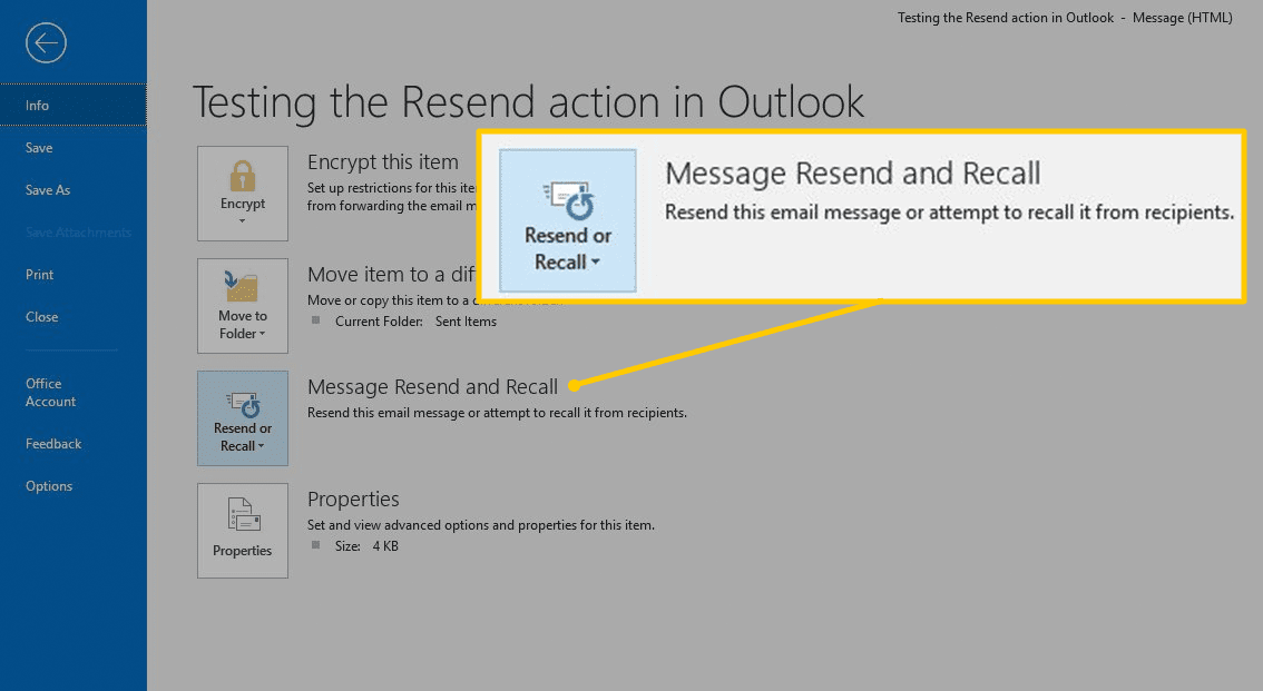 recalling and email in outlook for mac